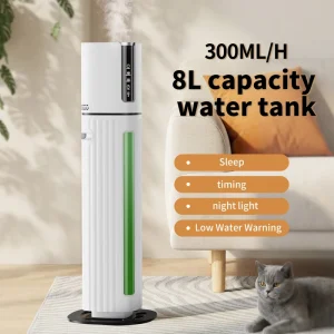 8L Ultrasonic Cool Mist Humidifier Aromatherapy Disinfection Night Light Top Fill Electric Sterilize for Large Bedrooms Whole