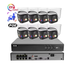 8MP 8CH NVR POE Outdoor Security Camera System with Tioc Colorvu H.265 Cloud Storage Home CCTV Kit IP Camera