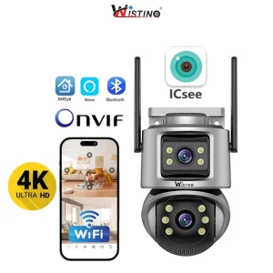 8MP Icsee Wifi Camera Outdoor Waterproof Night Vision Full Color Wireless Security Camera