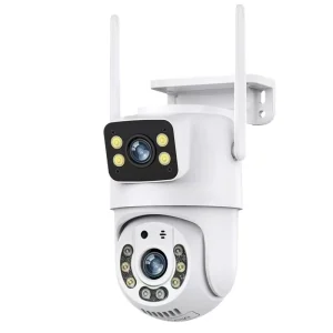 8MP WiFi Smart Camera Dual Lens Auto Tracking 3 Connection Ways IP66 Weatherproof for Home Security