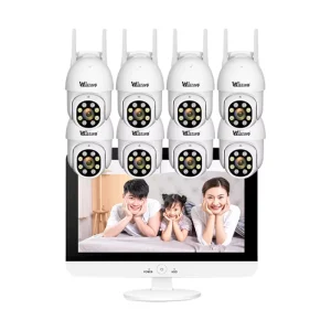 8ch Cctv Kit 4MP Audio Motion Detection Wireless Security Ip Camera 8ch Lcd PTZ Home Security System