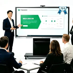 98-Inch 4K UHD Android 14 Smart Board Indoor Dual OS 20-Pt Interactive Dual Pen Wireless Casting for Classroom Business Meetings