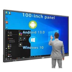 98 Inch Android 11 4K 20 Point Touch Interactive Whiteboard with Smart Pen & Remote for Classroom & Office