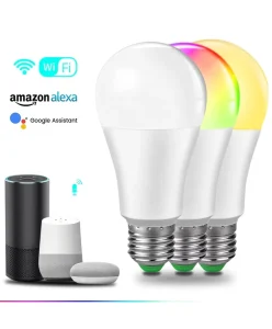 9W/10W LED Tuya Smart WiFi Bulb, E27 RGBCW Dimmable Bulb with Alexa and Google Home Voice Control, Smart Life App
