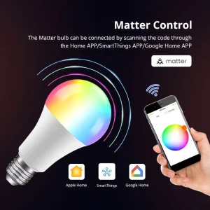 Smart Home 9W E26/E27/B22 RGB LED Smart Bulb, Compatible with Alexa, Google Home, and App Control, Scheduling, and Timer Functions