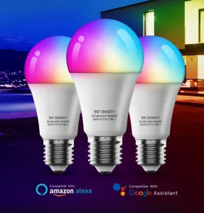 9W E27 E26 7W Remote-Controlled Color RGB Dimmable Alexa WiFi LED Smart Bulb, Smart Lamp, Smart LED