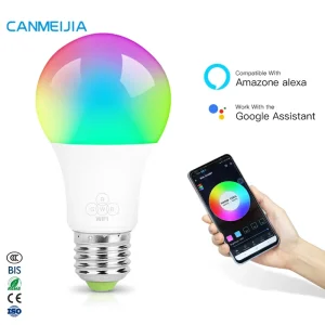 9W E27 E26 7W Remote-Controlled Color RGB Dimmable Alexa Smart WiFi LED Light Bulb