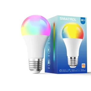 9W E27 Wireless Smart LED Bulb, 850 mm RGB Light, Smart Life App, Alexa and Google Home Compatible, Dimmable Timer, 110V/220V, Works with Tuya