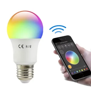 9W WiFi Smart Light Bulb E27 LED RGB Lamp with Alexa and Google Home Smart Control, RGB Dimmable, A60 B22 9W LED Bulb