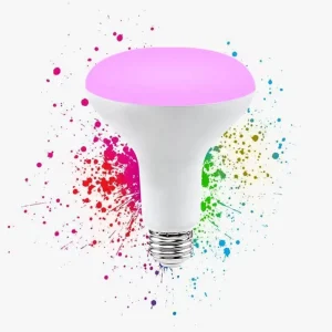 9W Multicolor BR30 LED Light Bulb, Dimmable, Wireless-Controlled Smart LED Bulb