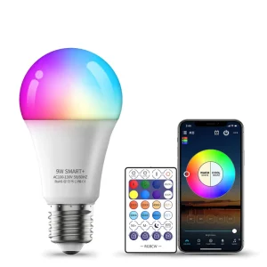 9W Smart LED RGB/CCT Light Bulb with WiFi, Timer, App and Voice Control, Compatible with Alexa, Google Home, Siri and IFTTT