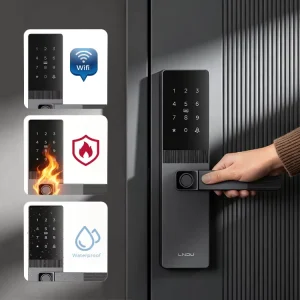 A01 AI Fingerprint Keyless Entry Remote App Unlock Anti-Hijack Silent Alarm Waterproof 5050 Mortise Smart Door Lock