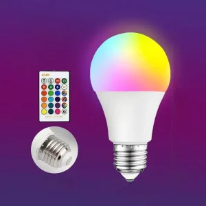 A50 E27 5W Dimmable RGBW LED Smart Bulb with Remote Control Switch for Living Rooms