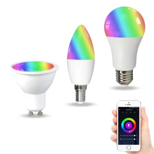 LED Smart Bulb for Living Rooms and Bedrooms, Smart Speaker/Bluetooth Beacon, A60 DOB LED Light
