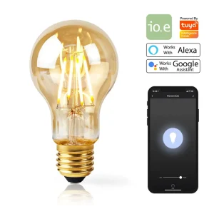Smart Filament Bulb A60 E27 Wireless LED Dimmable Voice-Controlled Alexa Google Home Tuya