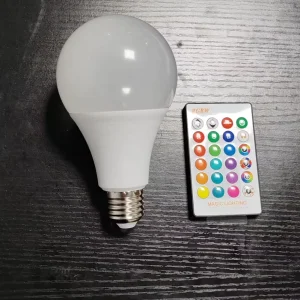 A80 15W Smart RGB LED Bulb, Multicolor-Changing Dimmable Smart Light Bulb, E27 RGBW, with Remote Control