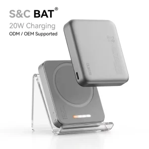 Ultra-Light Aluminum Alloy ABS Magnetic Wireless Charger for Earphones and Phones, 20W Fast Charging, Large Capacity