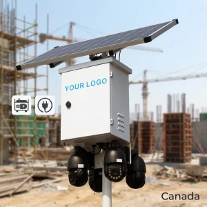 AC Hybrid Solar Power Construction Site CCTV Camera Outdoor 4K 8MP PTZ AI CMOS SIM Card NVR Storage Night Vision Wide 1 Year
