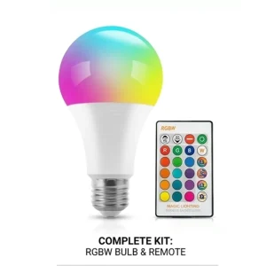 Factory Direct AC85-265V RGBW LED Bulb 3W E27 Smart Bulb with Remote Control, 16 Colors and Dimmable, Suitable for Party and Home Lighting