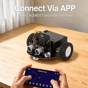 ACEBOTT NEW Stem Education Microbit Robot Car Set 2WD APP Control DIY MakeCode Programming Kids Learning Toy China Robotic Kits