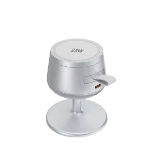 AFY factory Premium fast 25W charging stand 3 in 1 wine glass like cellphone watch earphone Foldable Magnetic wireless charger