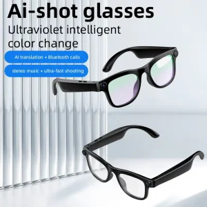 AG03 AI Translation Glasses 8 Megapixel 4K Anti Shake Camera PVC Waterproof Foldable AI Intelligent Translation AI Voice