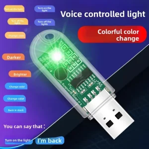 AI Artificial Intelligence Voice Control USB LED Night Light Sound Control No Display Screen No Camera Integrated Bedside Sleep
