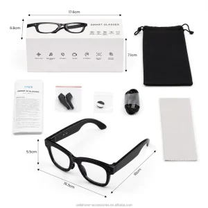 AI Camera Glasses Dual Speakers Real-Time AI Translation Dual Mic 220mAh Battery Bluetooth 5.3 AI Translation Smart Glasses