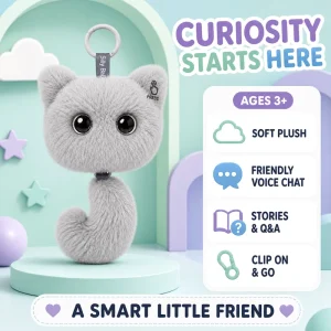 AI Curious Cat AI Smart Interactive Poodle Plush Cat Toy Voice Control Robot Pet Kids Gift Soft Toy Birthday Gift for Children
