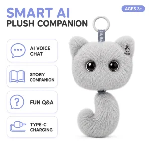 AI Curious Cat Pet AI Plush Toy Recognized Emotion Interactive Intelligent Toys to Accompany Kids Birthday Gift for Girls Boys