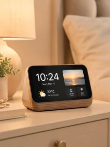 AI Desktop Smart Speaker with LED Digital Display WiFi Bluetooth Voice Control Home Assistant Music Player Smart Device