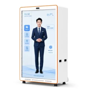 AI Digital Human 86 Inch Interactive Hologram Touch Screen Transparent LED Holobox Display Cabinet for Corporate Presentation