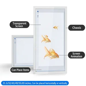 AI Digital Human Touchscreen Interaction 3D Transparent IPS Panel Holographic Pod WiFi Hotspot Voice Communication 32-55″