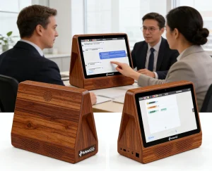 AI Double Screen Desktop Translator 2 in 1 Dual Display Smart Translation Station WiFi & Blue tooth for School Bank & Airport