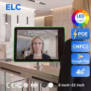 AI Face Recognition Access Control Terminal 10.1″ RK3568 PoE Android 11 Tablet With RGB LED SDK For Door Gate System