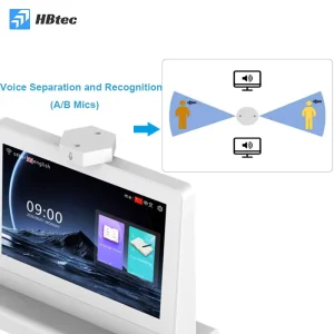 AI Face to Face Translation Terminal with Dual Screens, AB Microphone, Real Time Voice Translation and AI Meeting Summary