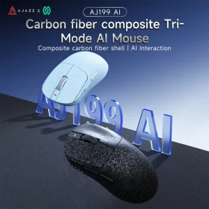 AI Gaming Mouse Tri Mode 2 4G Wired Composite Carbon Fiber Shell Voice Interaction 24000 DPI For Office E Sports Gamer