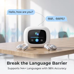 AI Language Translator Earbuds with Smart Touch Screen Real Time Translation 140+ Languages