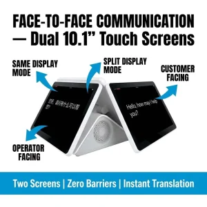 AI Multilingual Translator Device with Dual Touch Screens Supports English Spanish Japanese and 37 More Languages