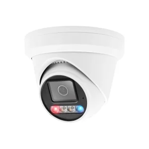 AI Perimeter Detection 8MP 4K Smart Color Night Active Deterrence Turret IP POE Security Camera Red Blue Light Flash 2 Way Audio