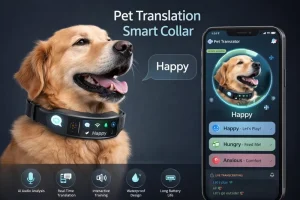 AI Pet Translator Smart Dog Collar Real-time Voice Emotion Translation App Connected Rechargeable Pet Wearable Device