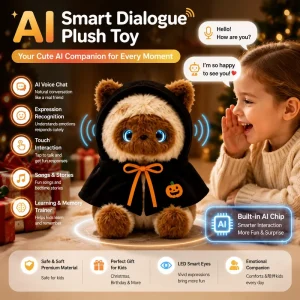 AI Plush cat Smart Dialogue Plush Toy Interactive Companion Electronic Kitten Doll Voice Control ultra Soft Fabric Christmas