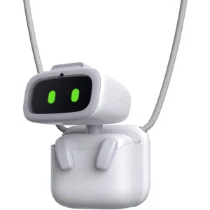 AI Pocket Companion Robot with Voice Interaction Wearable Desktop Assistant with Charging Dock for Travel and Gift