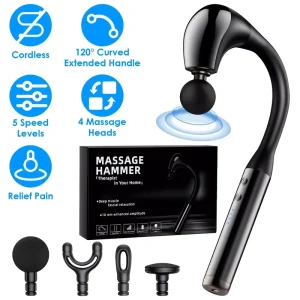 AI Portable Smart Massage Gun 5-mode with Super Strength for Sports Relief Muscle Pain Deep Relaxation and Massage Hammer