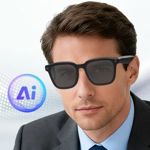 AI Powered Smart Glasses with 4K Lens Wireless Voice Control WiFi Music Calls for Photography