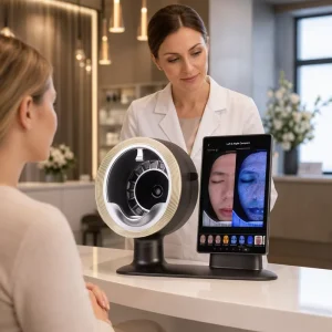 AI Skin Analyzer Machine 18+5+1 Full Face Analysis 10-Spectrum Skin Scanner for Beauty Salon Spa Printable Report Detector