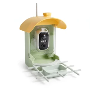 AI Smart Automatic Bird Feeder with Camera Solar Powered Waterproof Plastic AI Bird Recognition All Seasons Outdoor Use