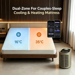 AI Smart Bed Cooling 2 Zone Water Cooling Mattress Topper Dual-zone for Couples-sleep Heating Mattress