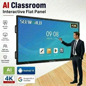 AI Smart Board 100 Inch Interactive Flat Panel Displays 4K Touch Screen Whiteboard for Office Conference Meeting School Teaching
