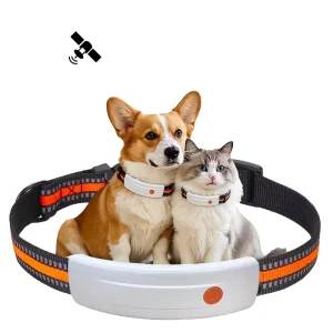 AI Smart GPS Pet Locator with IP67 Waterproof Heart Rate Health Monitor and Anti-Lost Tracking for Cats & Dogs (Plastic)